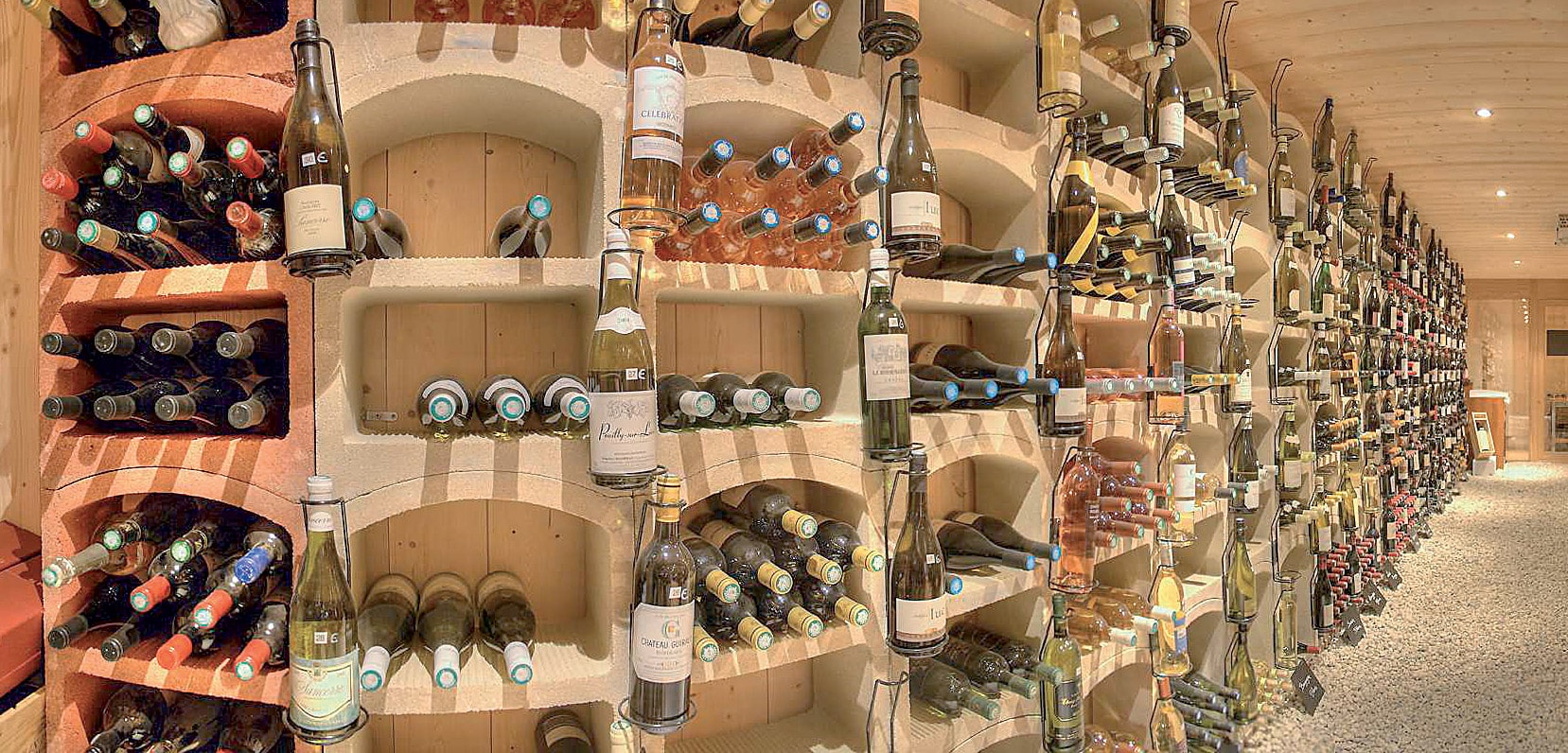 Casier à bouteilles de vin pierre blanche 12 bouteilles